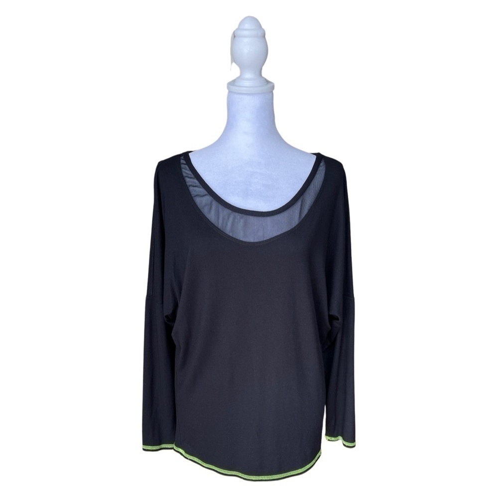 TRINA TURK RECREATION Black Active Scoop Neck Size Medium
